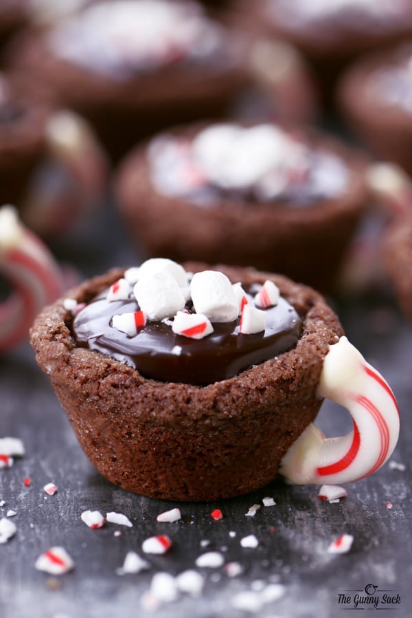 Peppermint Hot Chocolate Cookie Cups Recipe - The Gunny Sack