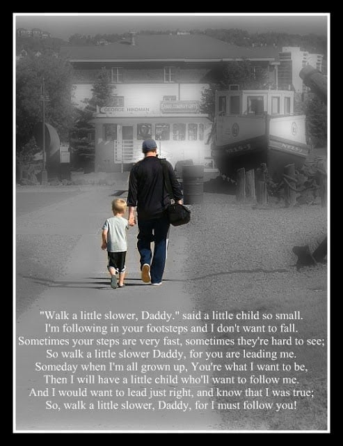 daddy's footsteps poem
