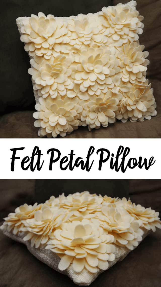felt petal pillow collage