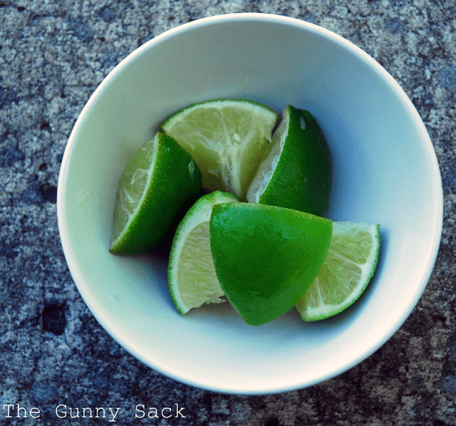 sliced limes in a bowl