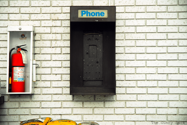 empty payphone box