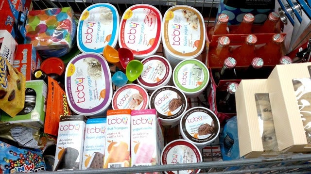 ice cream social supplies in cart