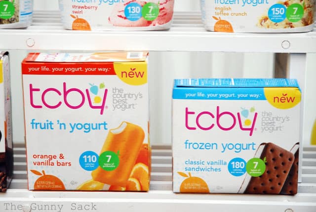 tcby frozen yogurt bars and sandwiches