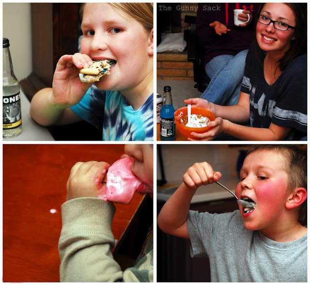collage of people eating ice cream