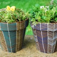 Herringbone Flower Pots