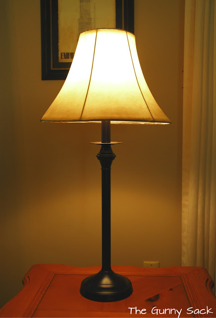 lamp on table