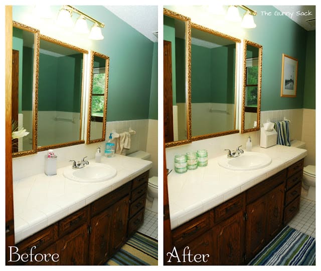 bath room before and after