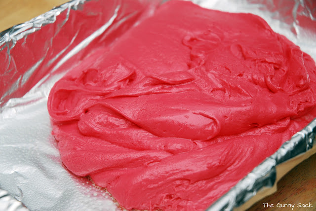 red fudge in pan