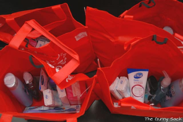 hygiene products in bags