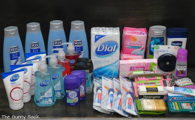 hygiene products to donate