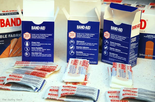 bandaids removed from boxes