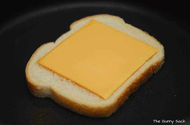 slice of cheese on bread