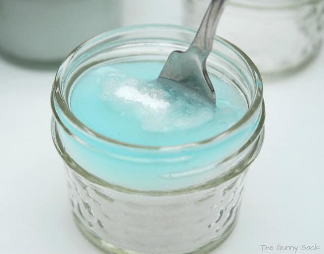 Stir soap into sugar.