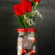 Flowers and Chocolate Gift In A Jar