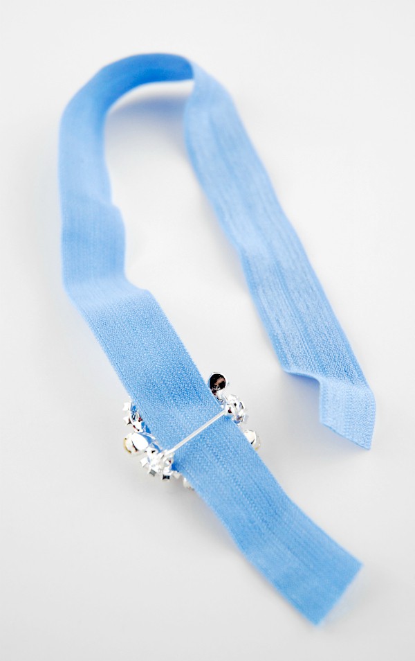 Blue Fold Over Elastic Hair Tie