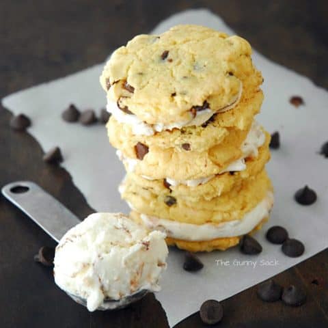 chocolate chip cookie stack