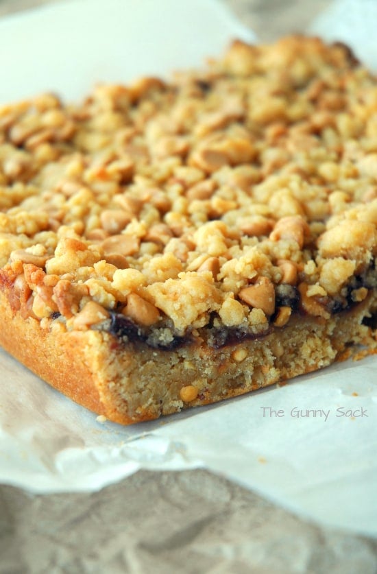 Cut Peanut Butter and Jelly Bars