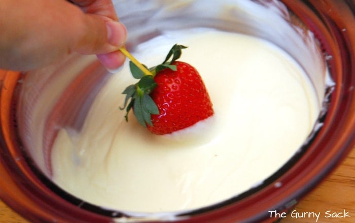 Dip Strawberry In White Chocolate