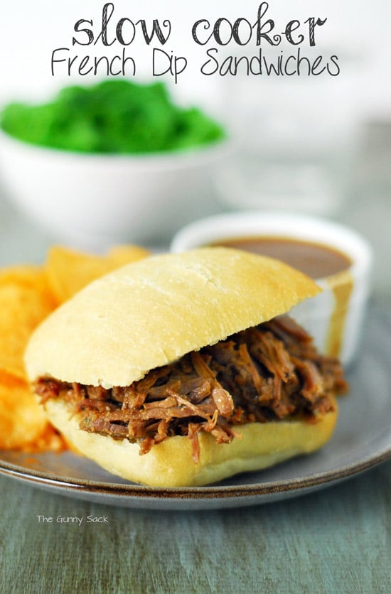 Slow Cooker Pot Roast French Dip Sandwiches