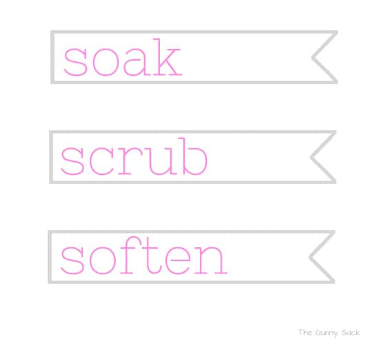 Soak Scrub Soften Printable Labels