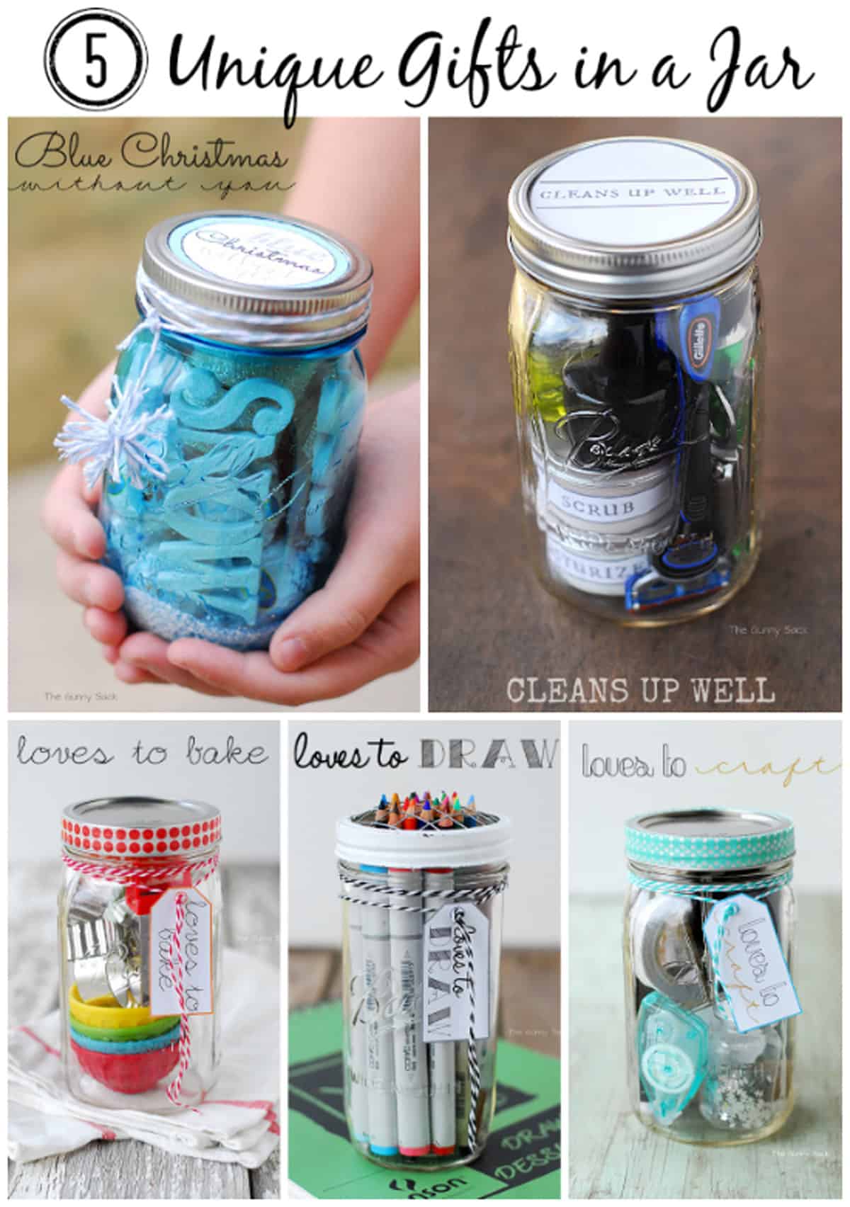 5 unique gifts in a jar.