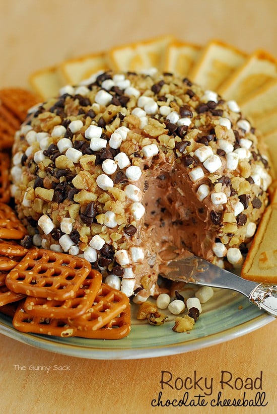 Rocky Road Cheese Ball Recipe for Chocolate Dip