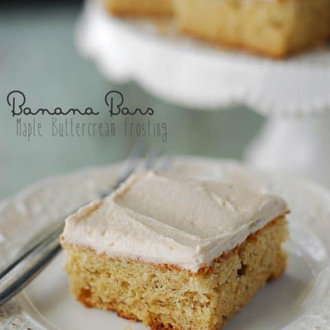 Banana Bars with Maple Buttercream Frosting