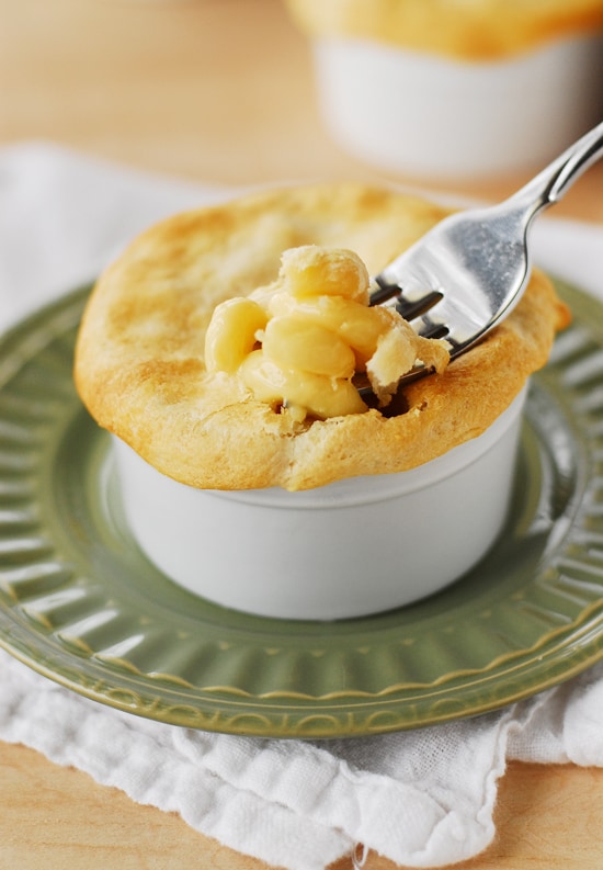 Macaroni and Cheese Pot Pie Forkful
