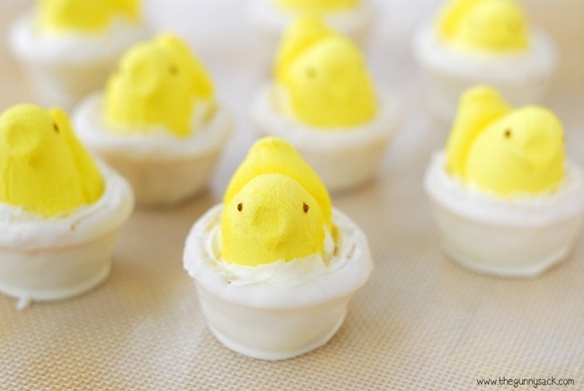 Cookie Cups With Peeps Chicks