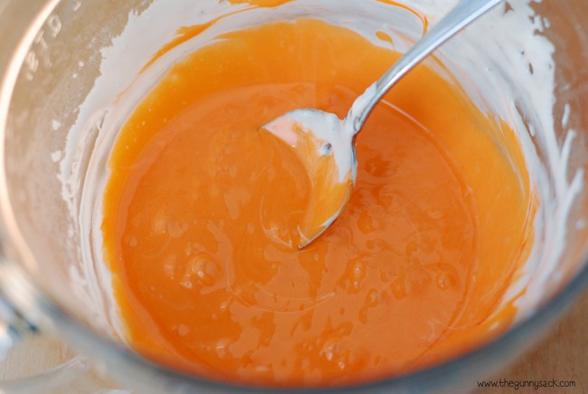 Orange Creamsicle Marshmallows being stired