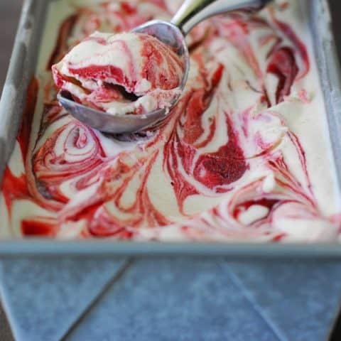 Peach Raspberry Swirled Ice Cream Recipe