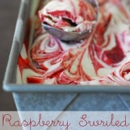 Raspberry Swirled Peach Ice Cream