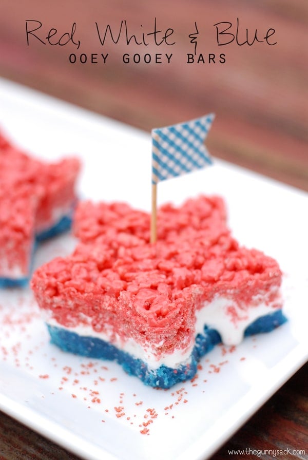 Ooey Gooey Red White and Blue Bars