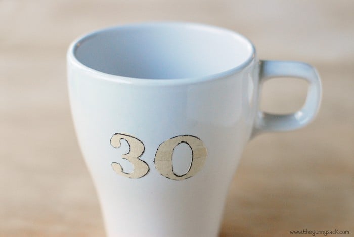 Stenciled Coffee Cup