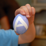 "a" on egg