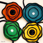 painted leather flowers