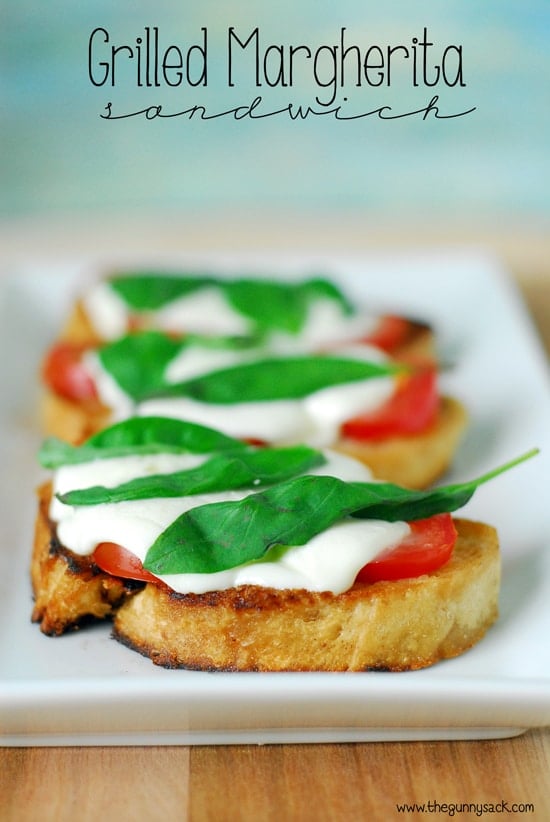 Grilled Margherita Sandwiches on Tray