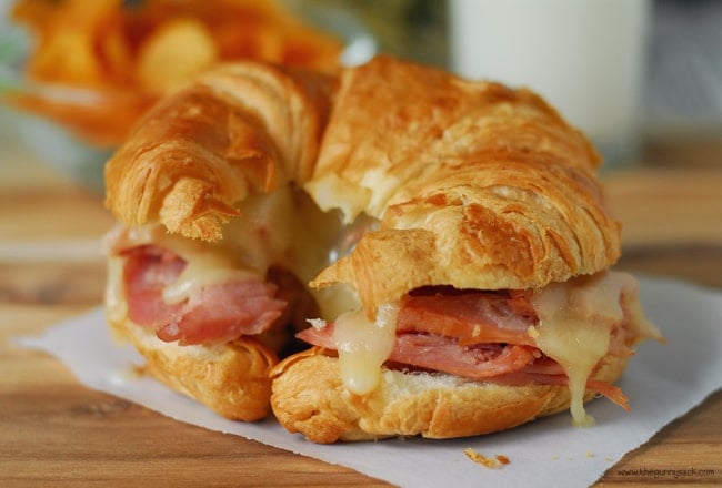 Ham and Cheese Croissant Close Up