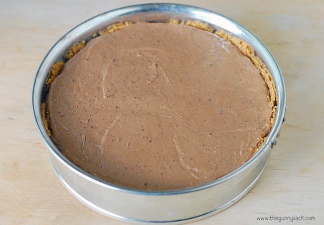 Chocolate Cheesecake in pan