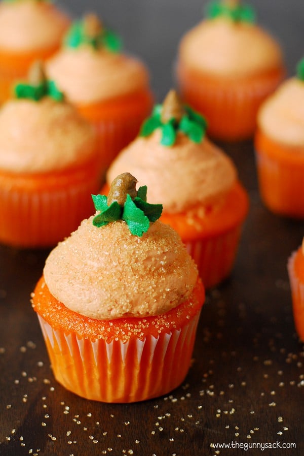 orange cupcakes with orange frosting