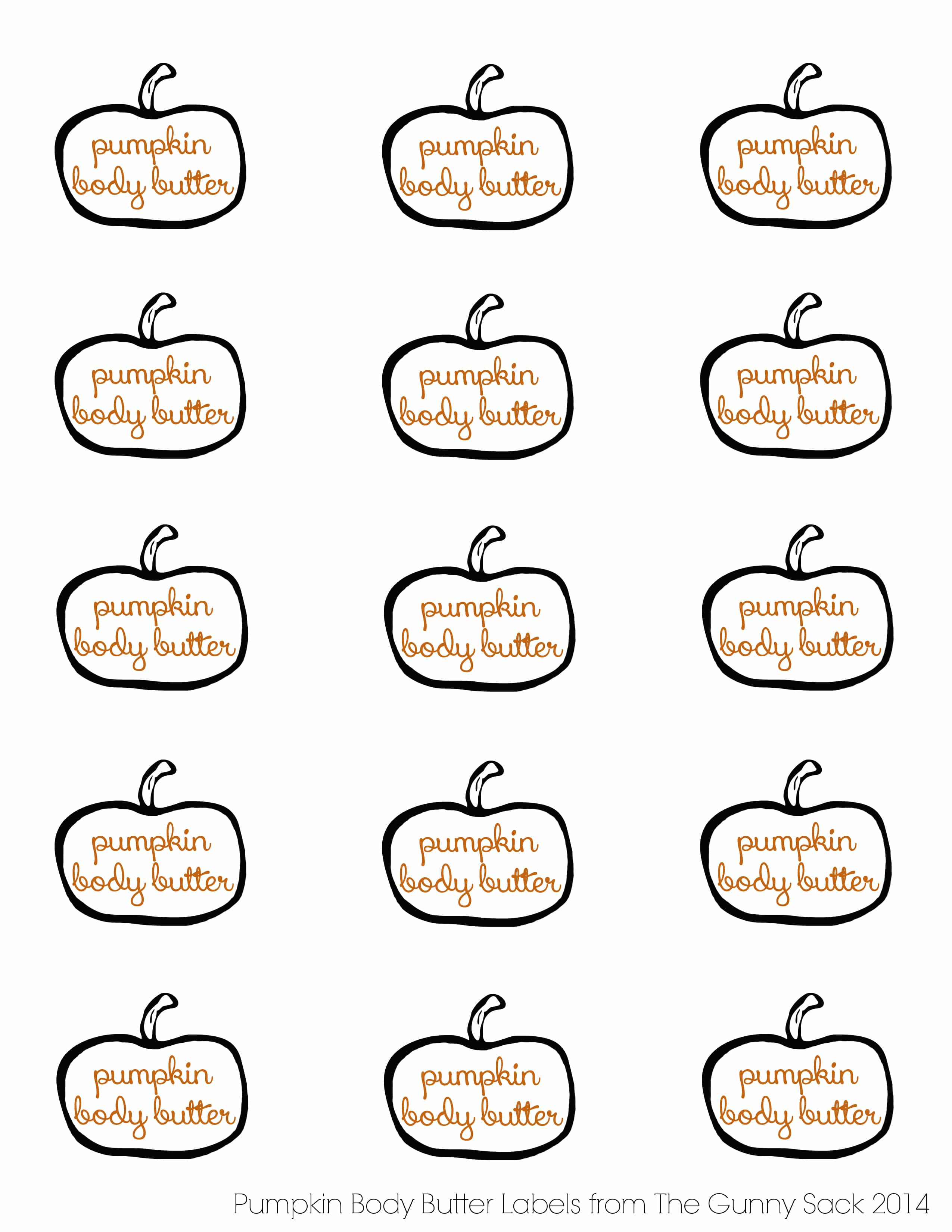 pumpkin body butter labels