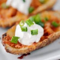 Potato Skins with sour cream and chives