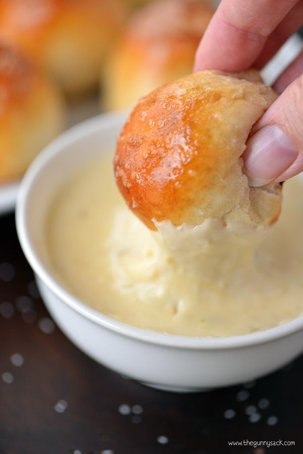 Meatball Pretzel Bites and Cheese Dip