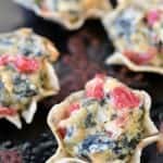 Spinach Artichoke Dip Bites on tray