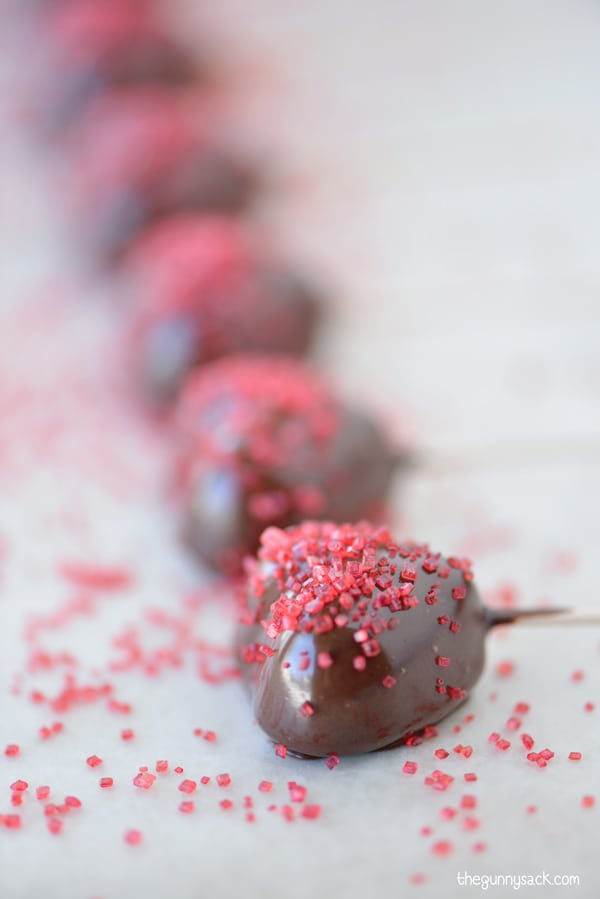 Chocolate Hearts with Sprinkles