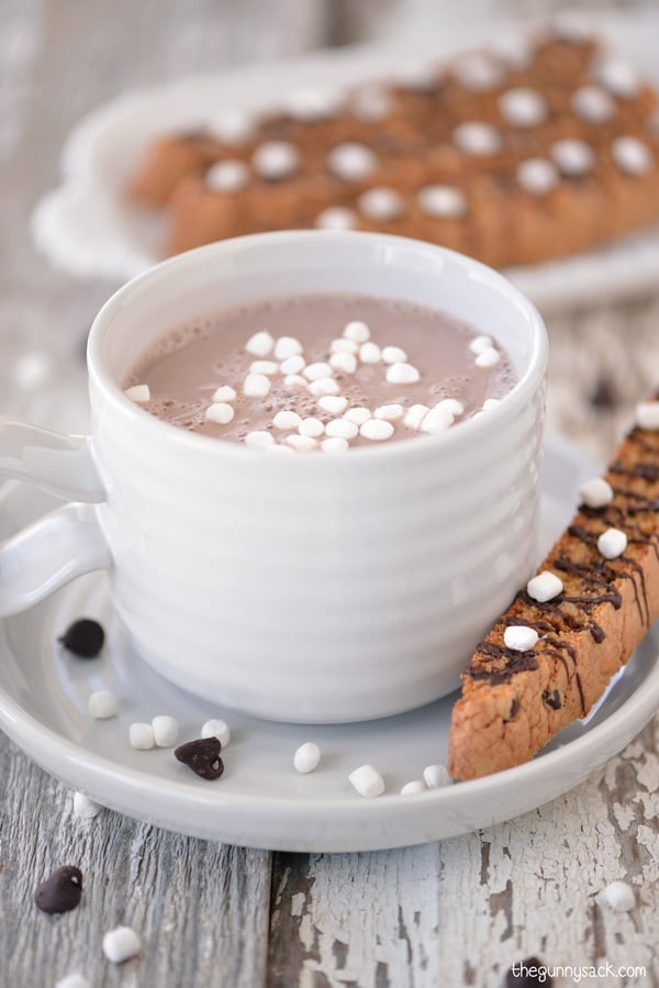 Hot Chocolate Biscotti on a plate