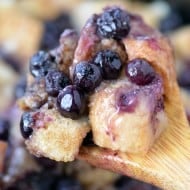Slow Cooker Blueberry Bread Pudding