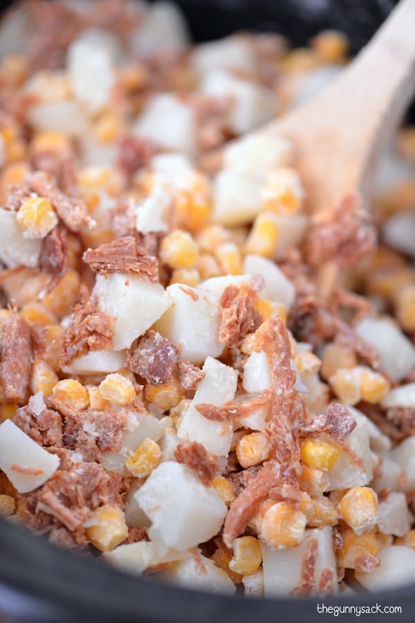 Corn Chowder With Ham Mixture