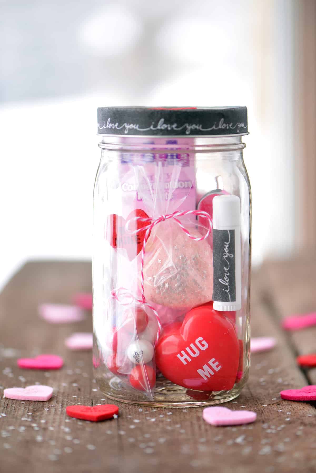 Valentine's Day mason jar gift.