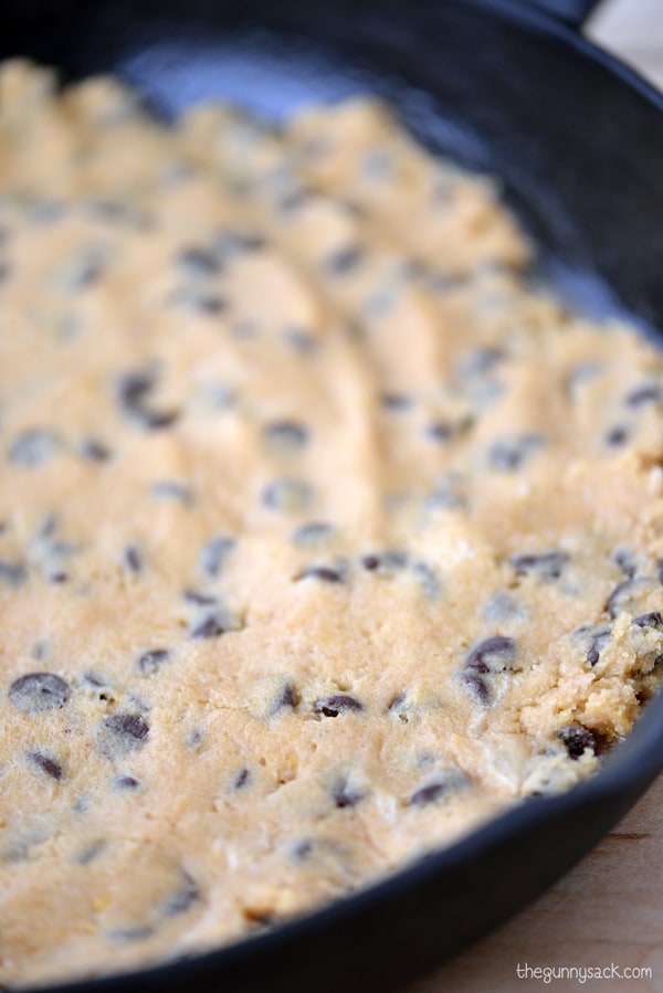 Chocolate Chip Cookie Dough In Skillet